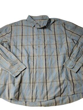 Sonoma Button Shirt Mens 2XL XXL Long Sleeve Multicolor Plaid Striped Casual